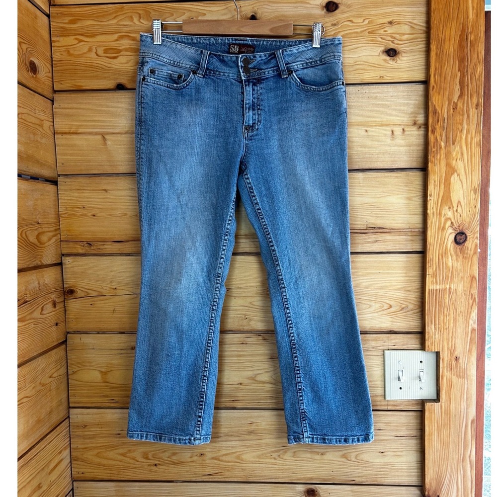 SB Denim Womens Medium Wash Bootcut Jeans Double Button Flap Pocket‎ Size 11/12